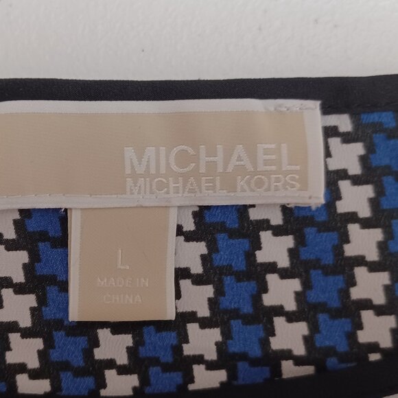 Women's Michael Kors Lightweight Blue/Black/White Designer Top Size Large - Picture 3 of 10